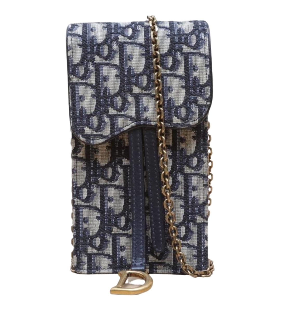 CHRISTIAN DIOR Синяя тканевая сумка через плечо, фото 1