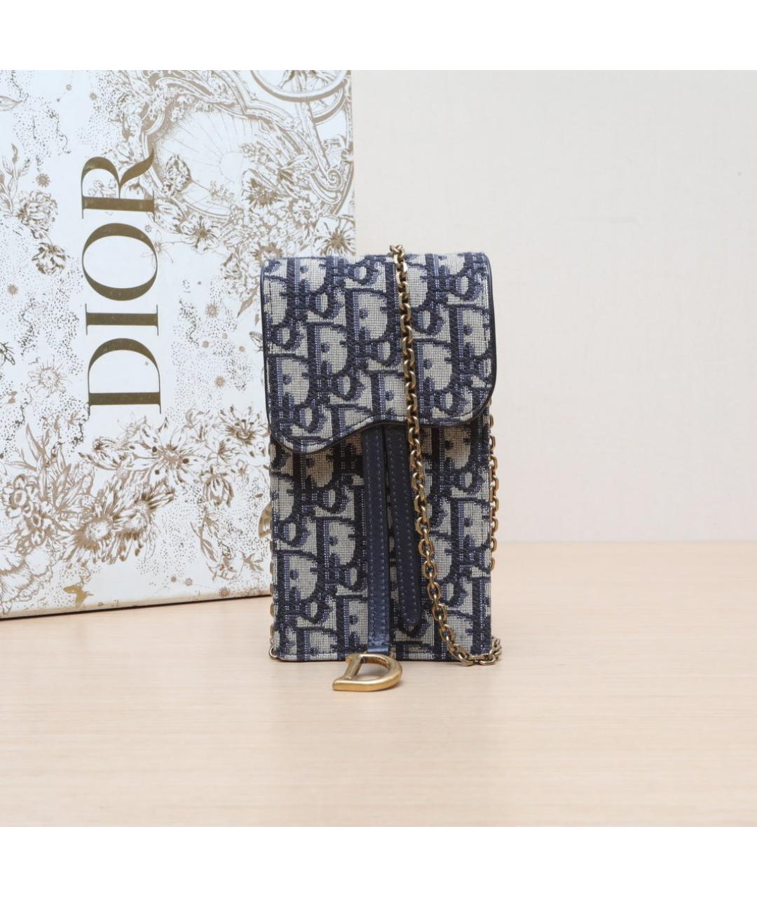 CHRISTIAN DIOR Синяя тканевая сумка через плечо, фото 2