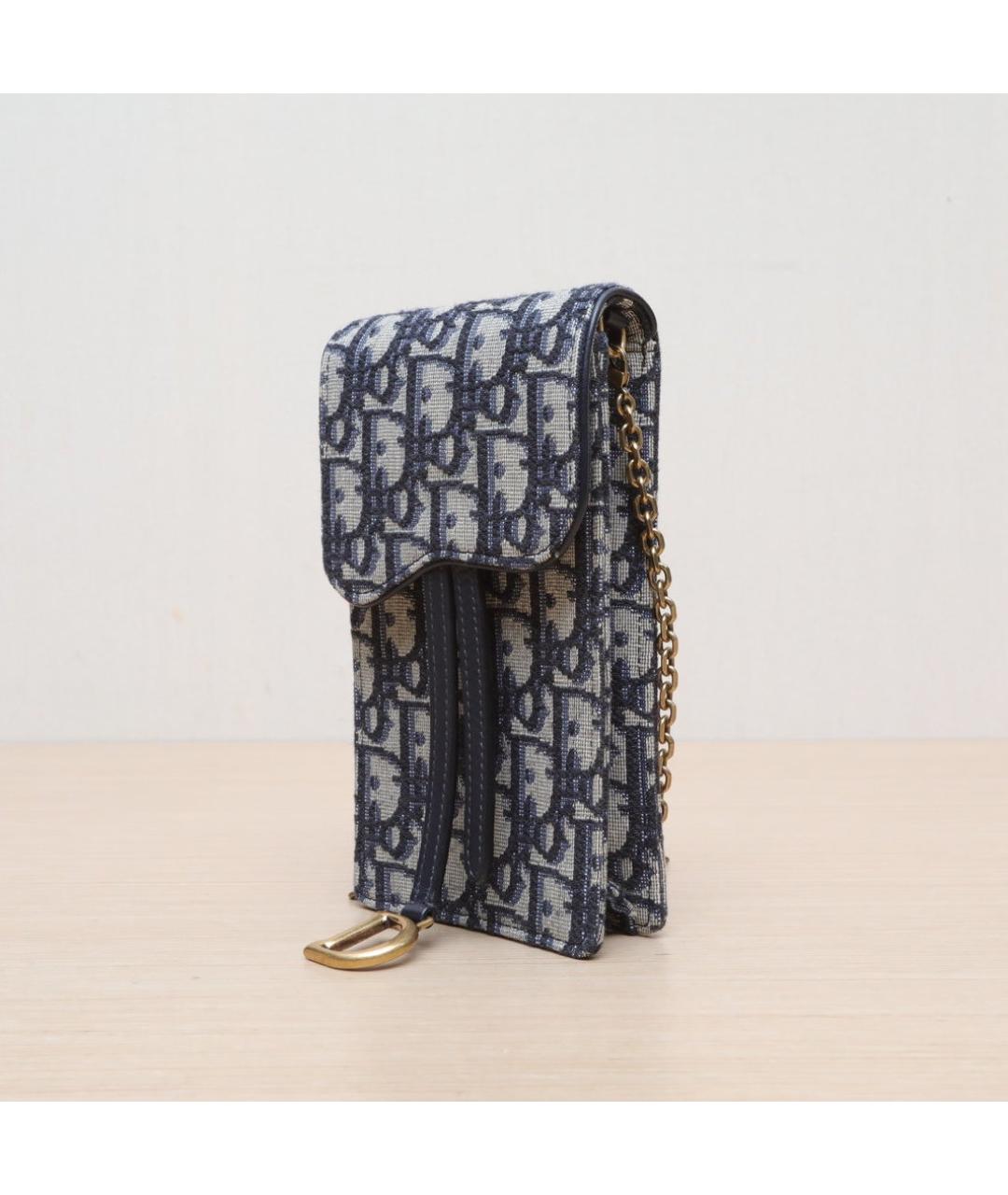 CHRISTIAN DIOR Синяя тканевая сумка через плечо, фото 4