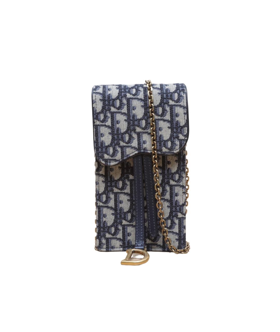 CHRISTIAN DIOR Синяя тканевая сумка через плечо, фото 10