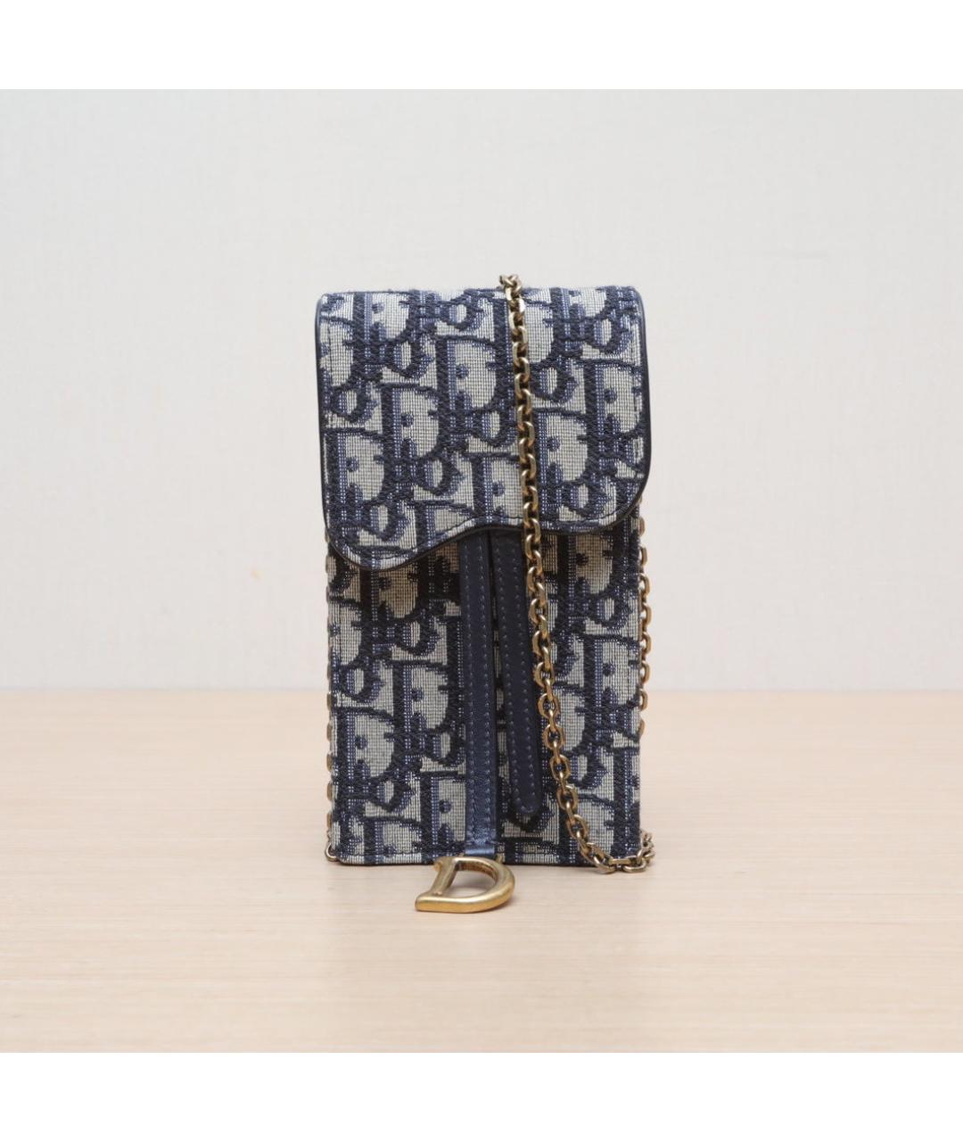 CHRISTIAN DIOR Синяя тканевая сумка через плечо, фото 3