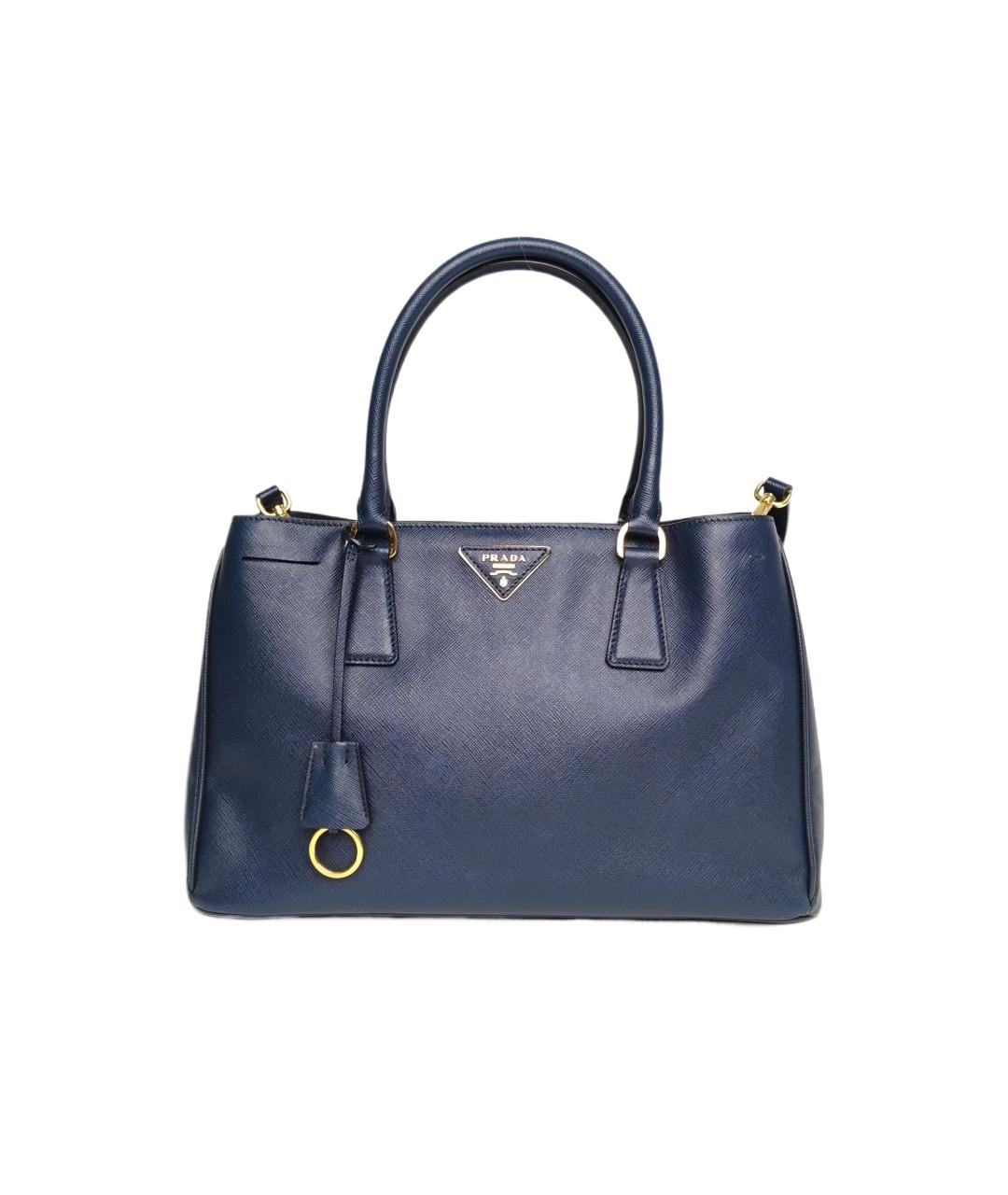 PRADA Темно-синяя кожаная сумка с короткими ручками, фото 10