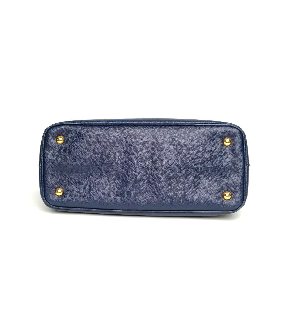 PRADA Темно-синяя кожаная сумка с короткими ручками, фото 6