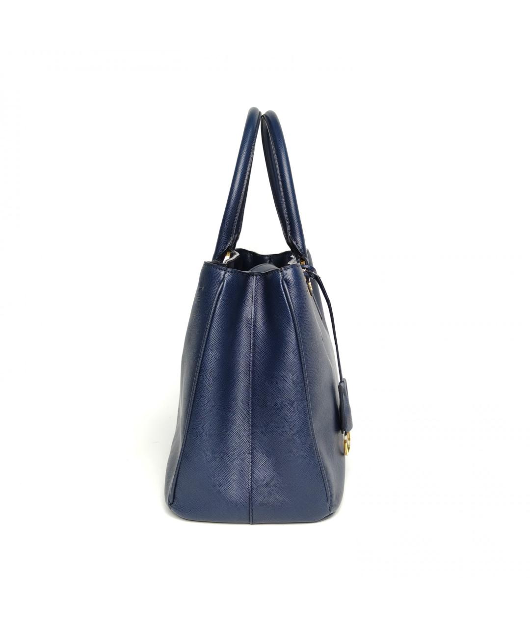 PRADA Темно-синяя кожаная сумка с короткими ручками, фото 5