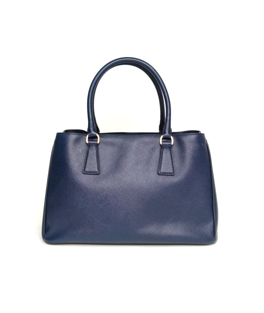 PRADA Темно-синяя кожаная сумка с короткими ручками, фото 4