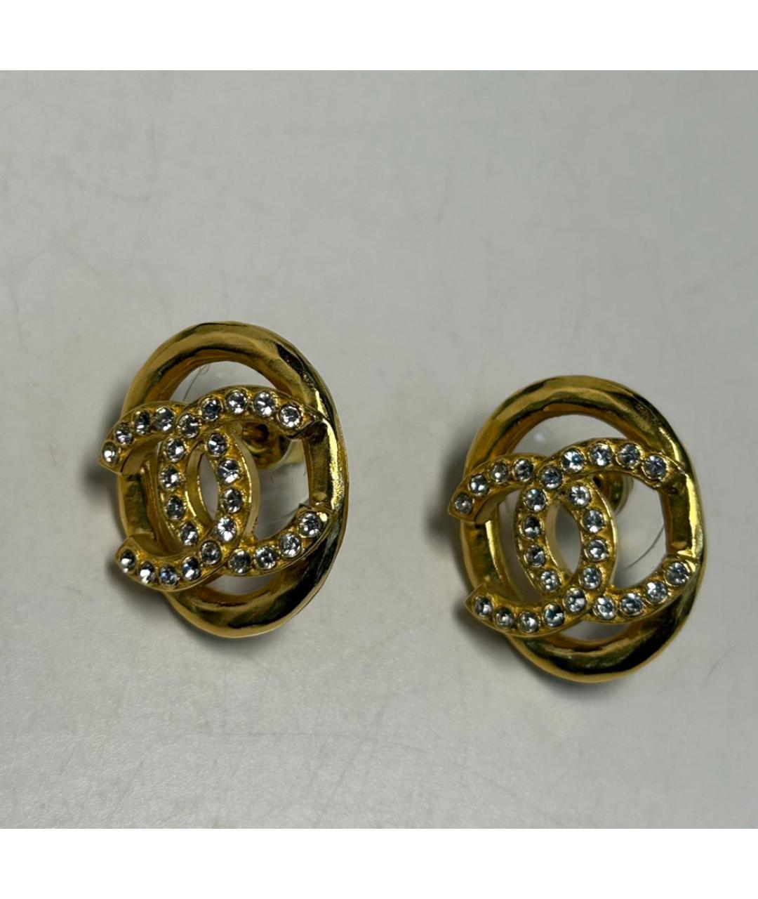 CHANEL Золотые металлические серьги, фото 7