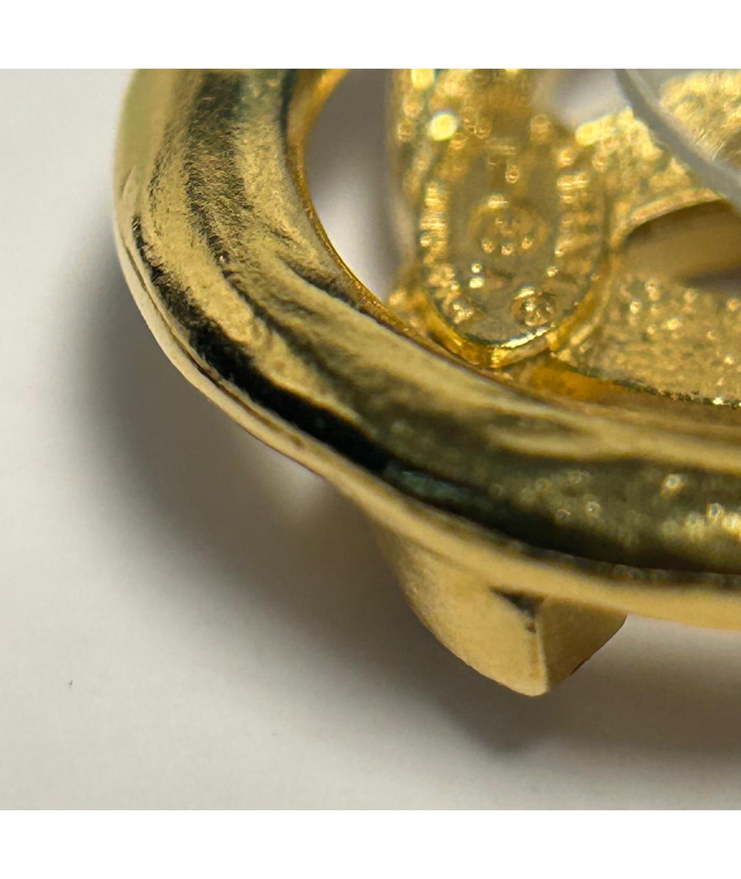 CHANEL Золотые металлические серьги, фото 9