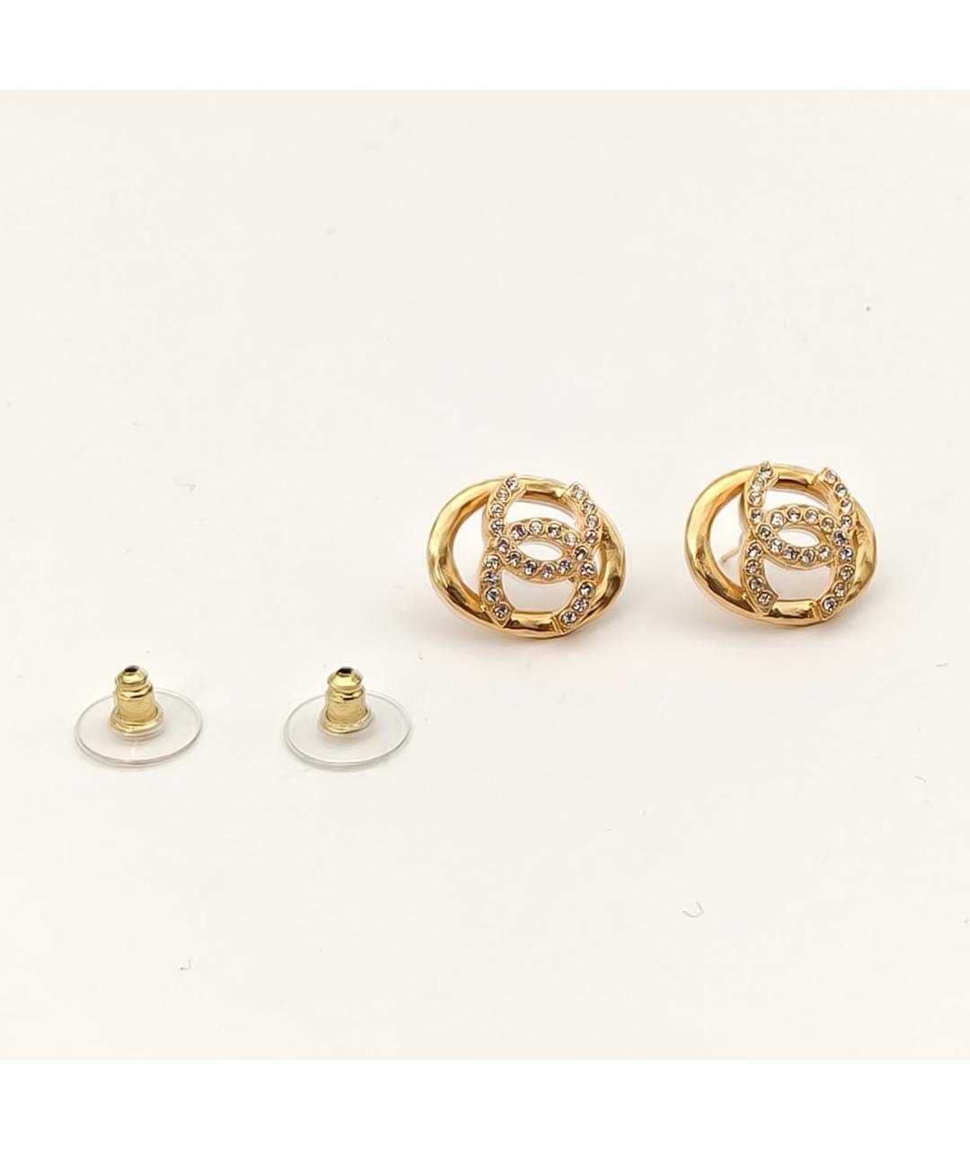 CHANEL Золотые металлические серьги, фото 6