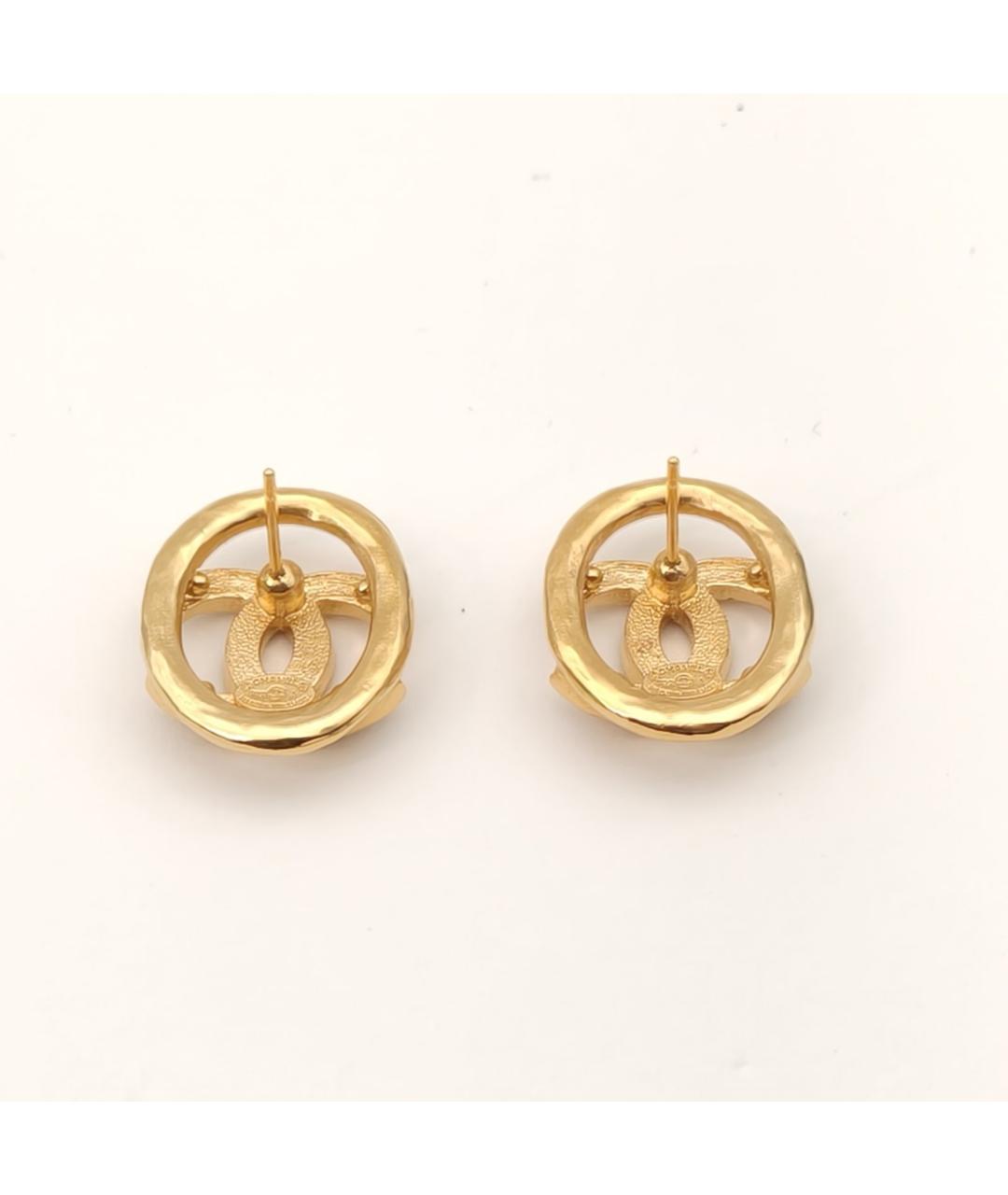 CHANEL Золотые металлические серьги, фото 5
