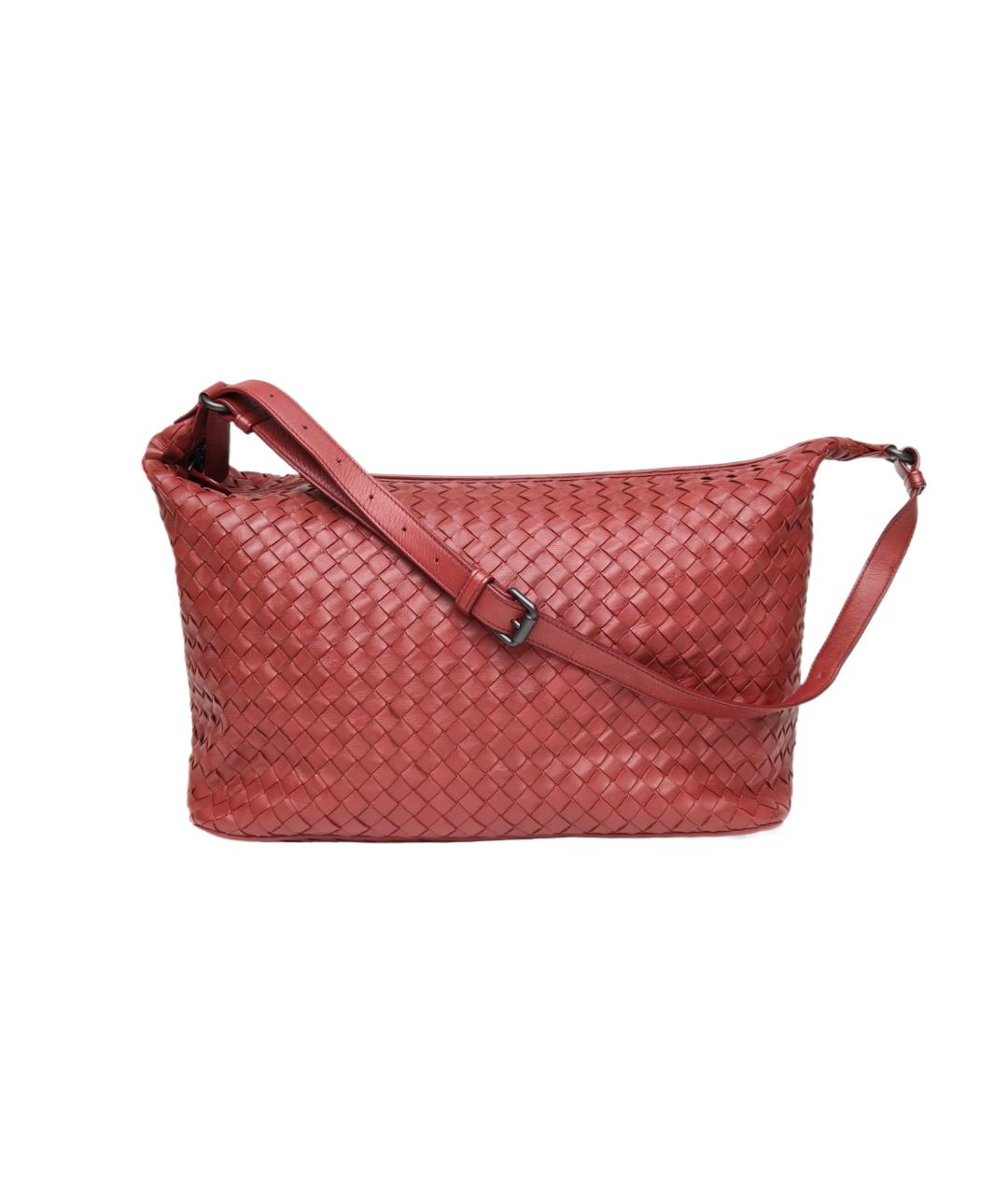 BOTTEGA VENETA Красная кожаная сумка через плечо, фото 10