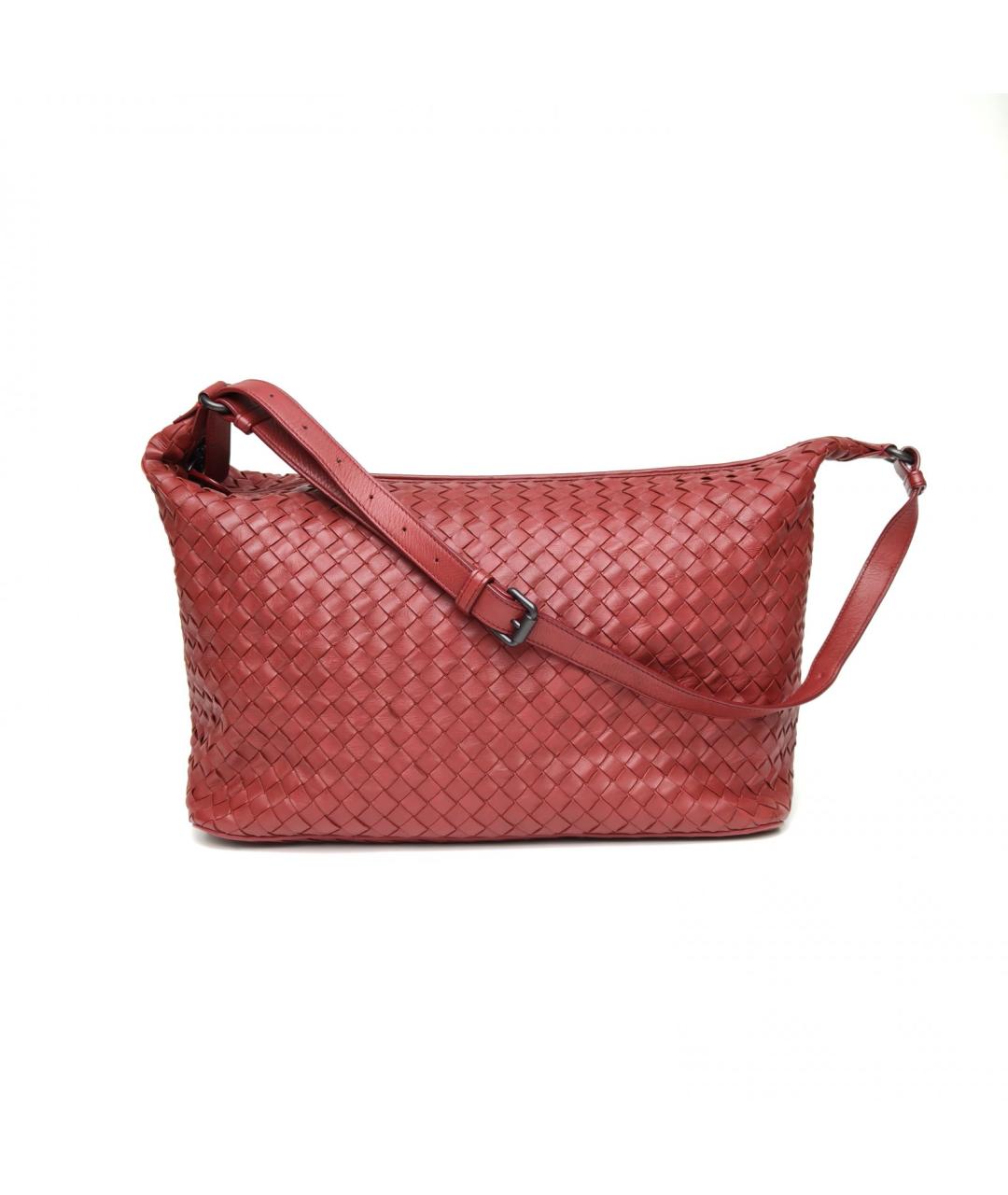 BOTTEGA VENETA Красная кожаная сумка через плечо, фото 2