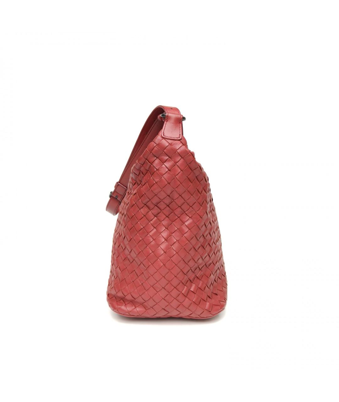 BOTTEGA VENETA Красная кожаная сумка через плечо, фото 5