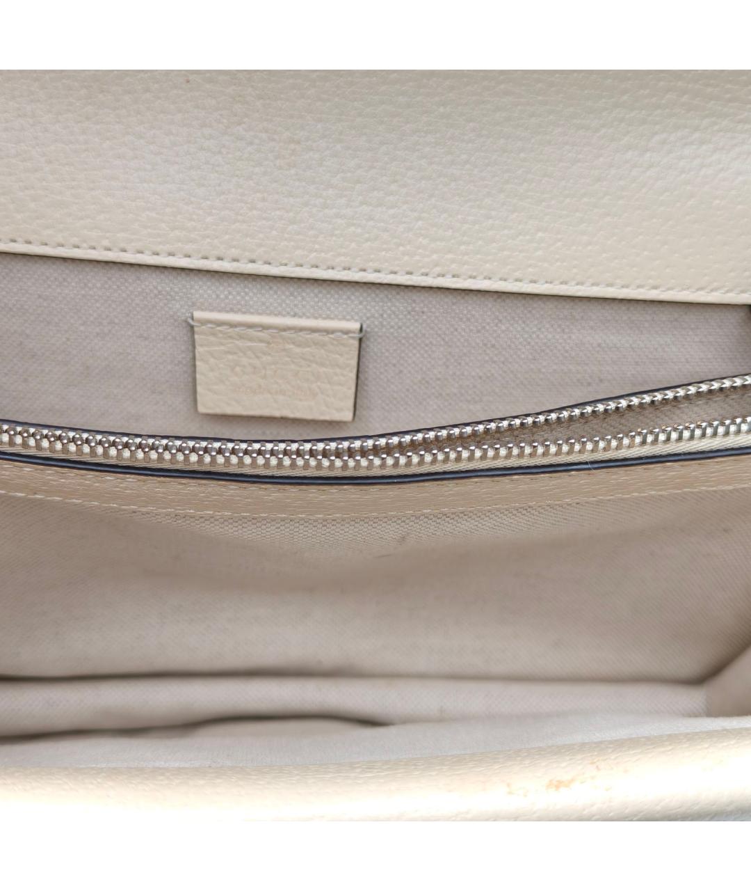 GUCCI Бежевая кожаная сумка через плечо, фото 7