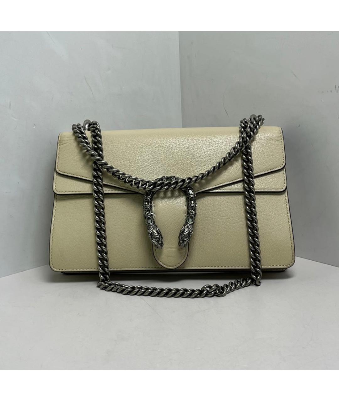 GUCCI Бежевая кожаная сумка через плечо, фото 9