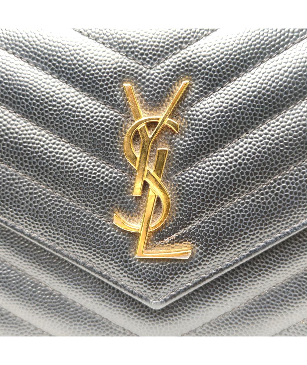 SAINT LAURENT Черная кожаная сумка через плечо, фото 7