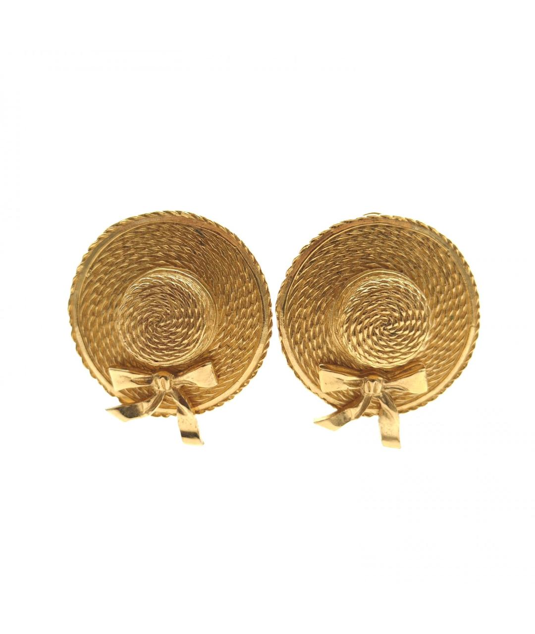 CHANEL Золотые металлические клипсы, фото 2