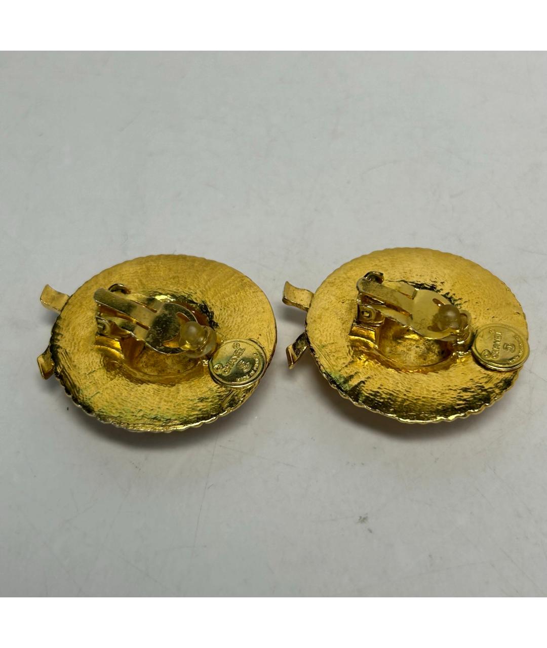 CHANEL Золотые металлические клипсы, фото 6