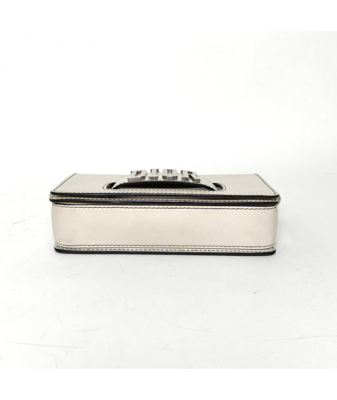 CHRISTIAN DIOR Белая кожаная сумка через плечо, фото 6