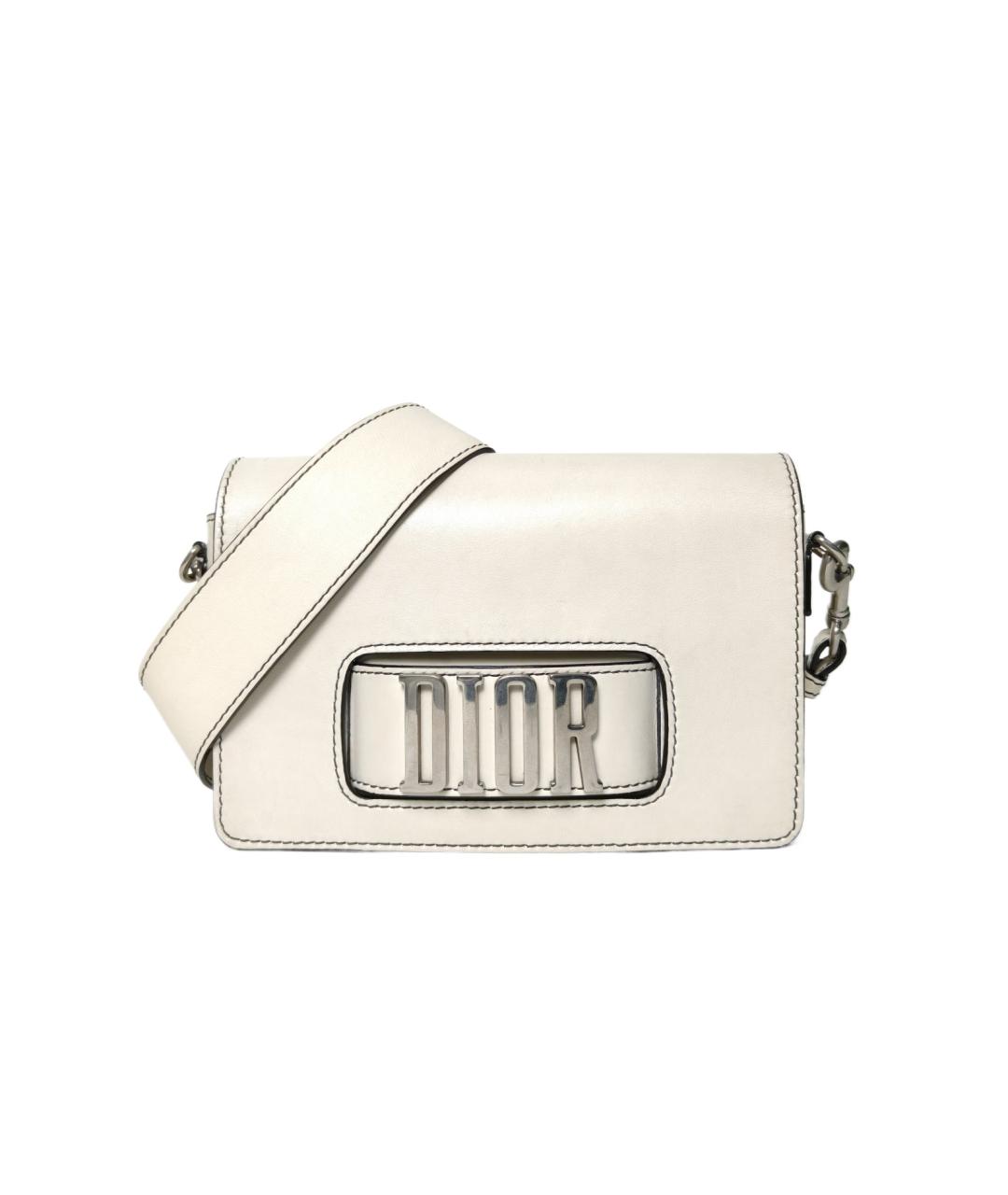 CHRISTIAN DIOR Белая кожаная сумка через плечо, фото 10