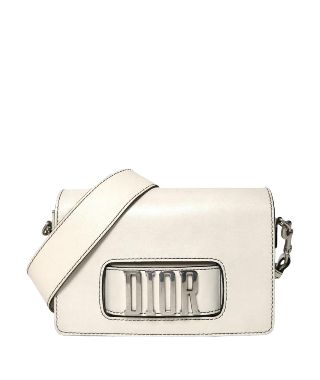 CHRISTIAN DIOR Белая кожаная сумка через плечо, фото 1