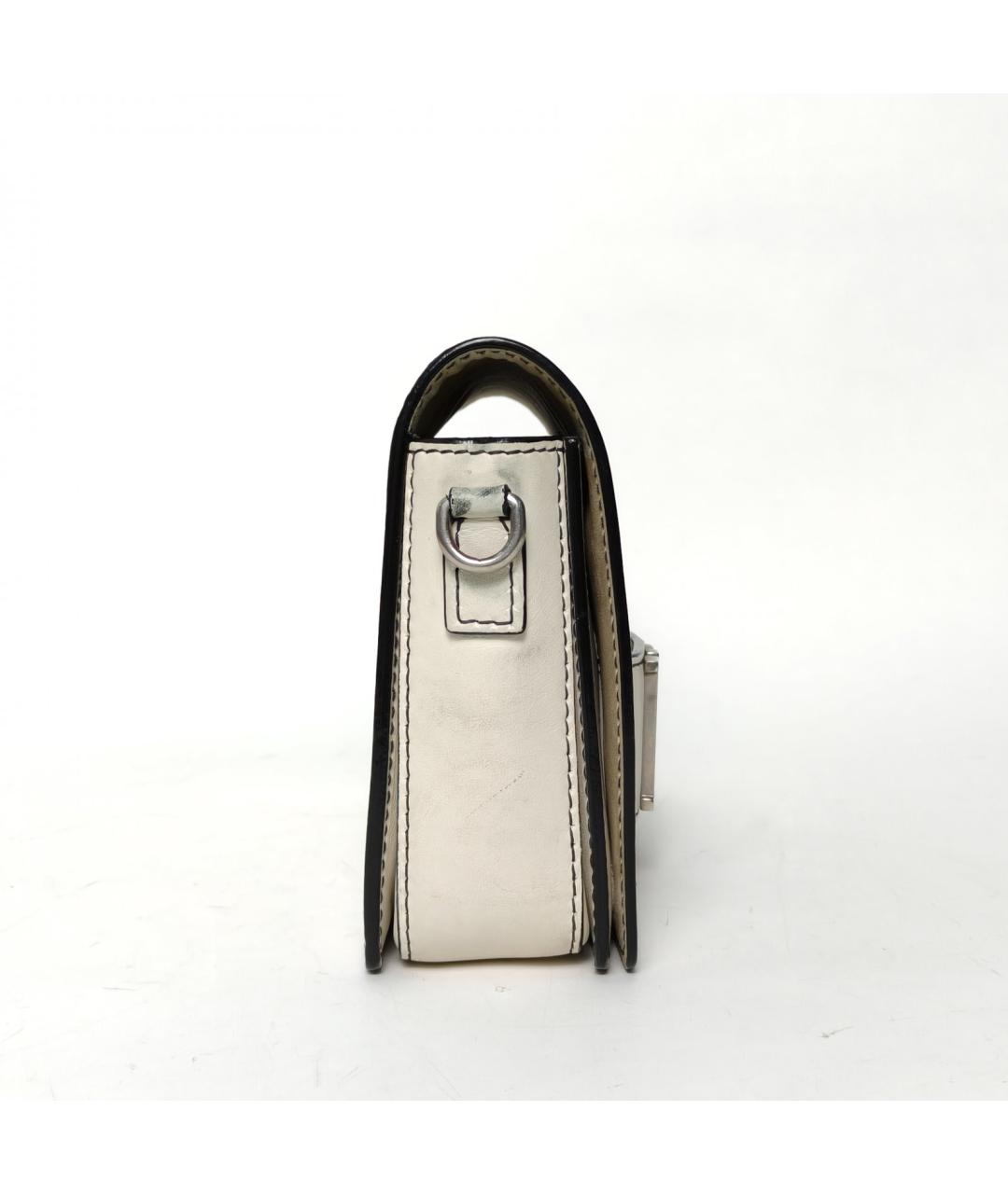 CHRISTIAN DIOR Белая кожаная сумка через плечо, фото 3