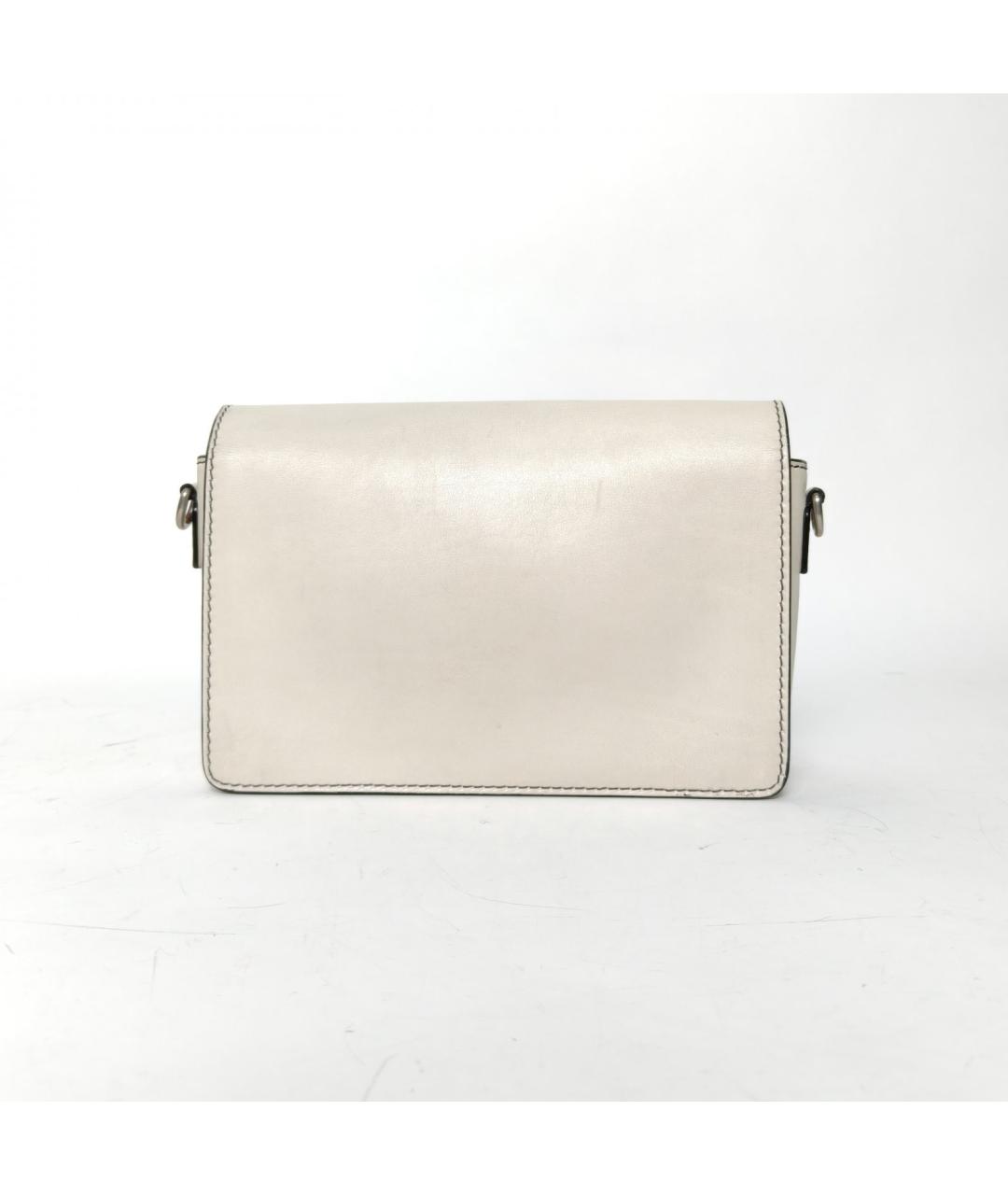 CHRISTIAN DIOR Белая кожаная сумка через плечо, фото 4