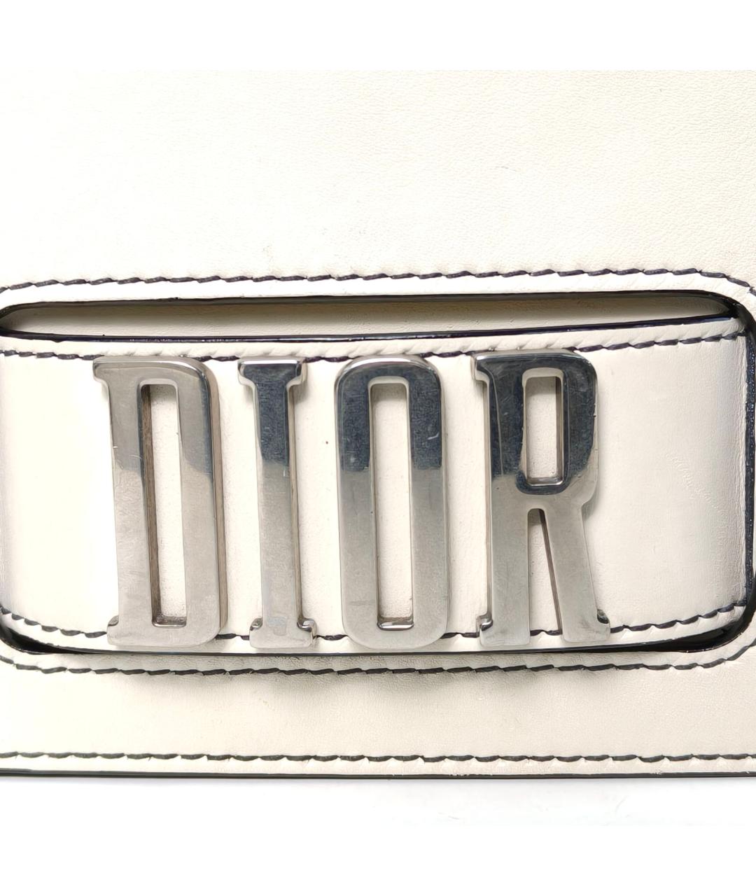 CHRISTIAN DIOR Белая кожаная сумка через плечо, фото 7