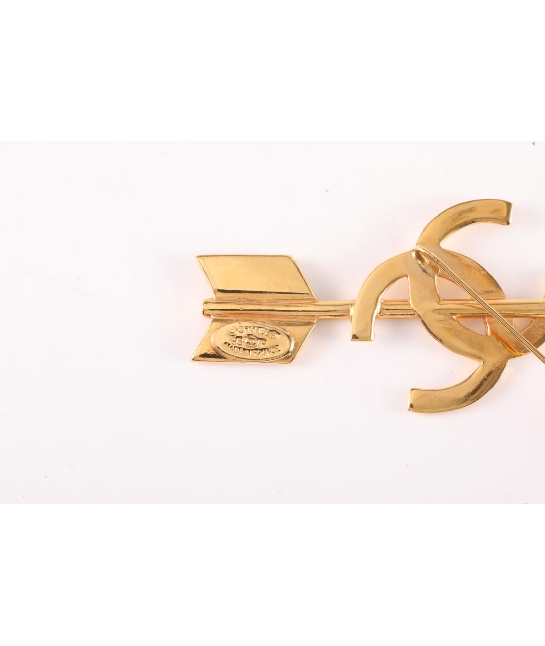 CHANEL Золотая металлическая булавка / брошь, фото 6