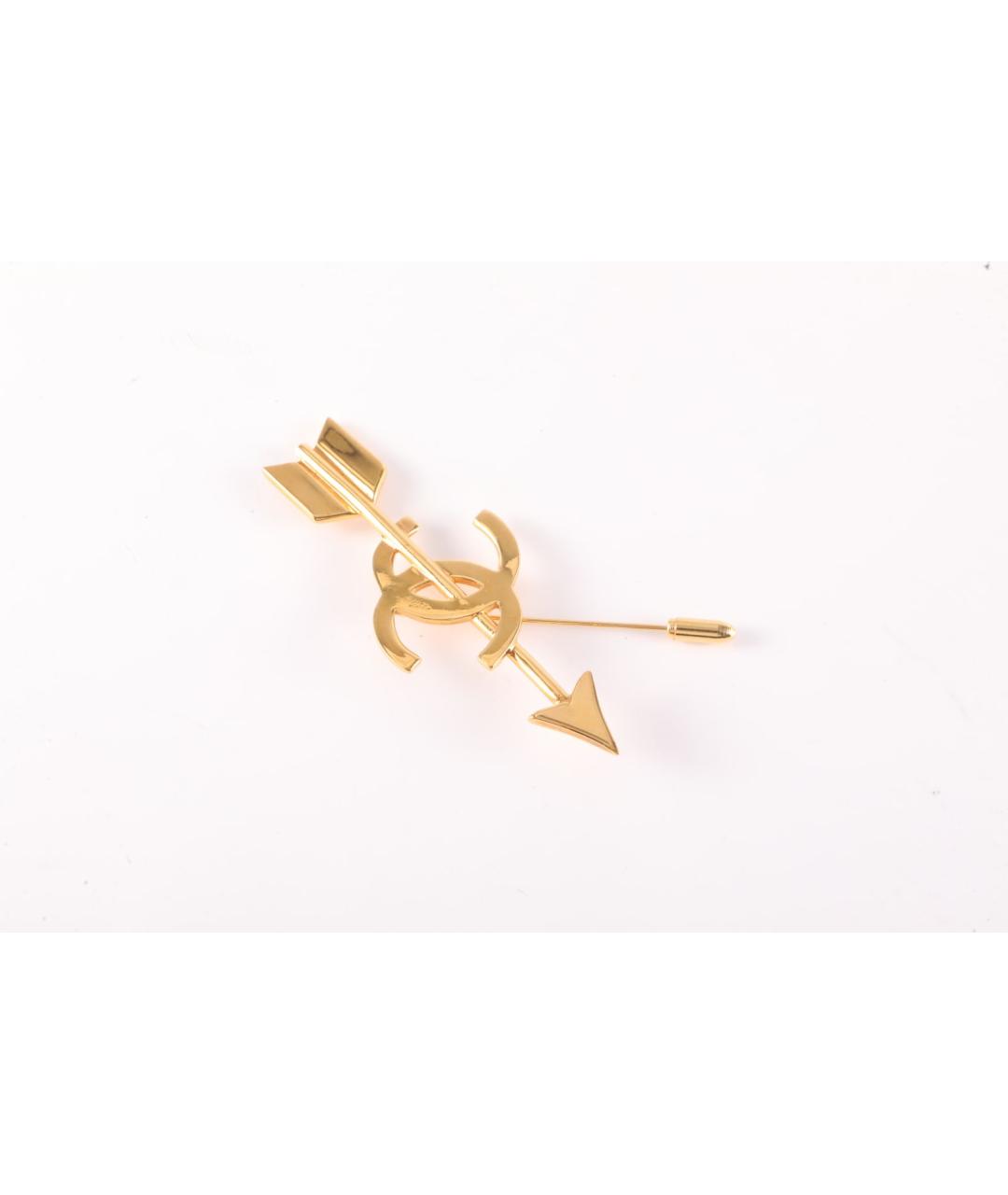 CHANEL Золотая металлическая булавка / брошь, фото 2