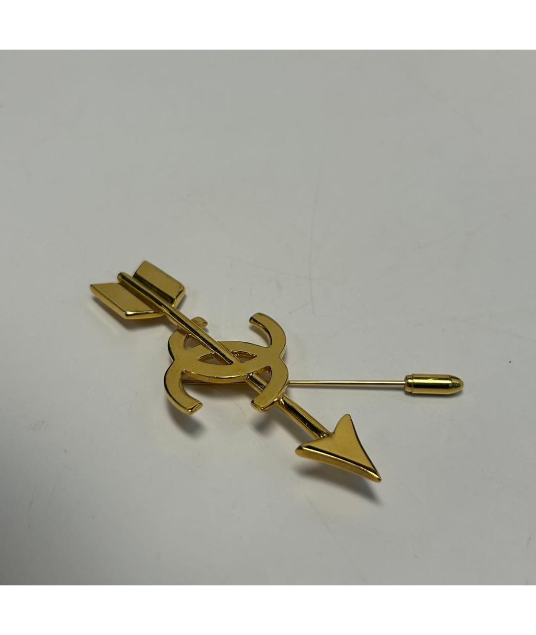CHANEL Золотая металлическая булавка / брошь, фото 9