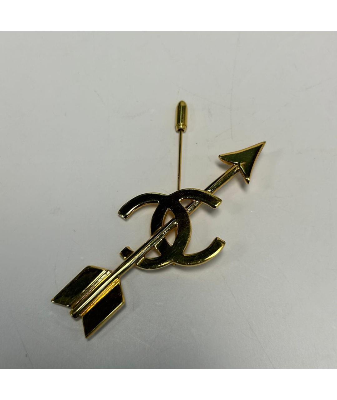 CHANEL Золотая металлическая булавка / брошь, фото 8