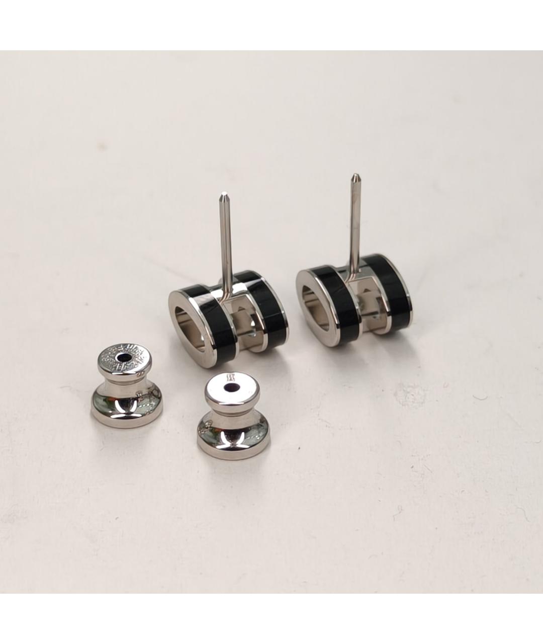 HERMES Черные металлические серьги, фото 4