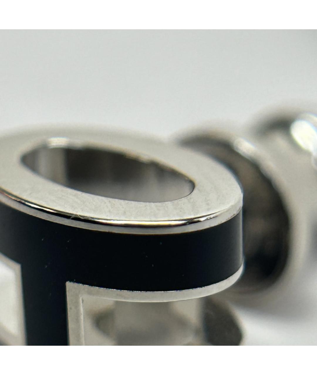 HERMES Черные металлические серьги, фото 9