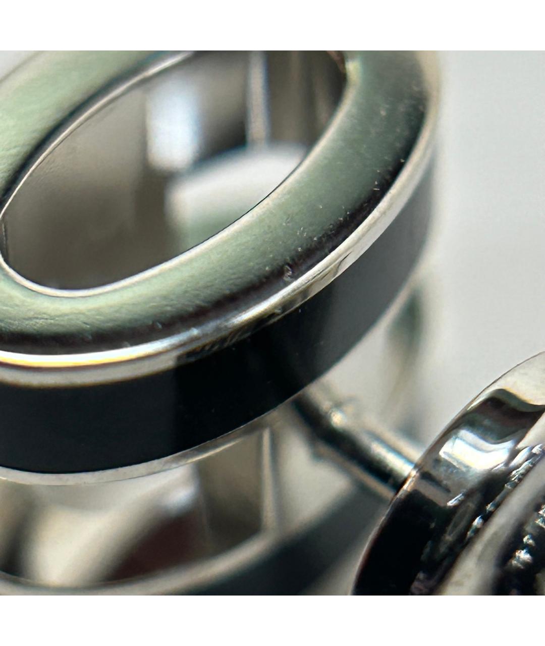 HERMES Черные металлические серьги, фото 7