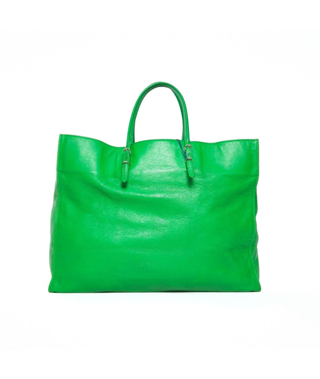 BALENCIAGA Зеленая кожаная сумка тоут, фото 5
