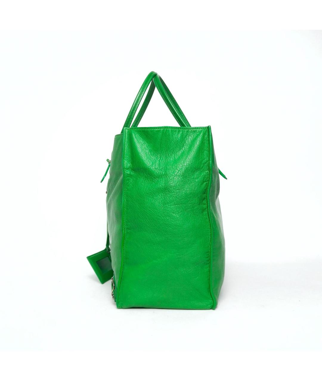 BALENCIAGA Зеленая кожаная сумка тоут, фото 3