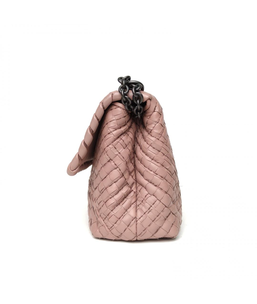 BOTTEGA VENETA Розовая кожаная сумка через плечо, фото 3