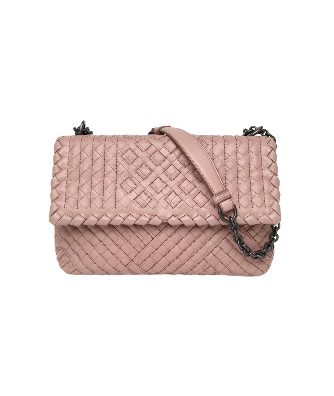 BOTTEGA VENETA Розовая кожаная сумка через плечо, фото 10