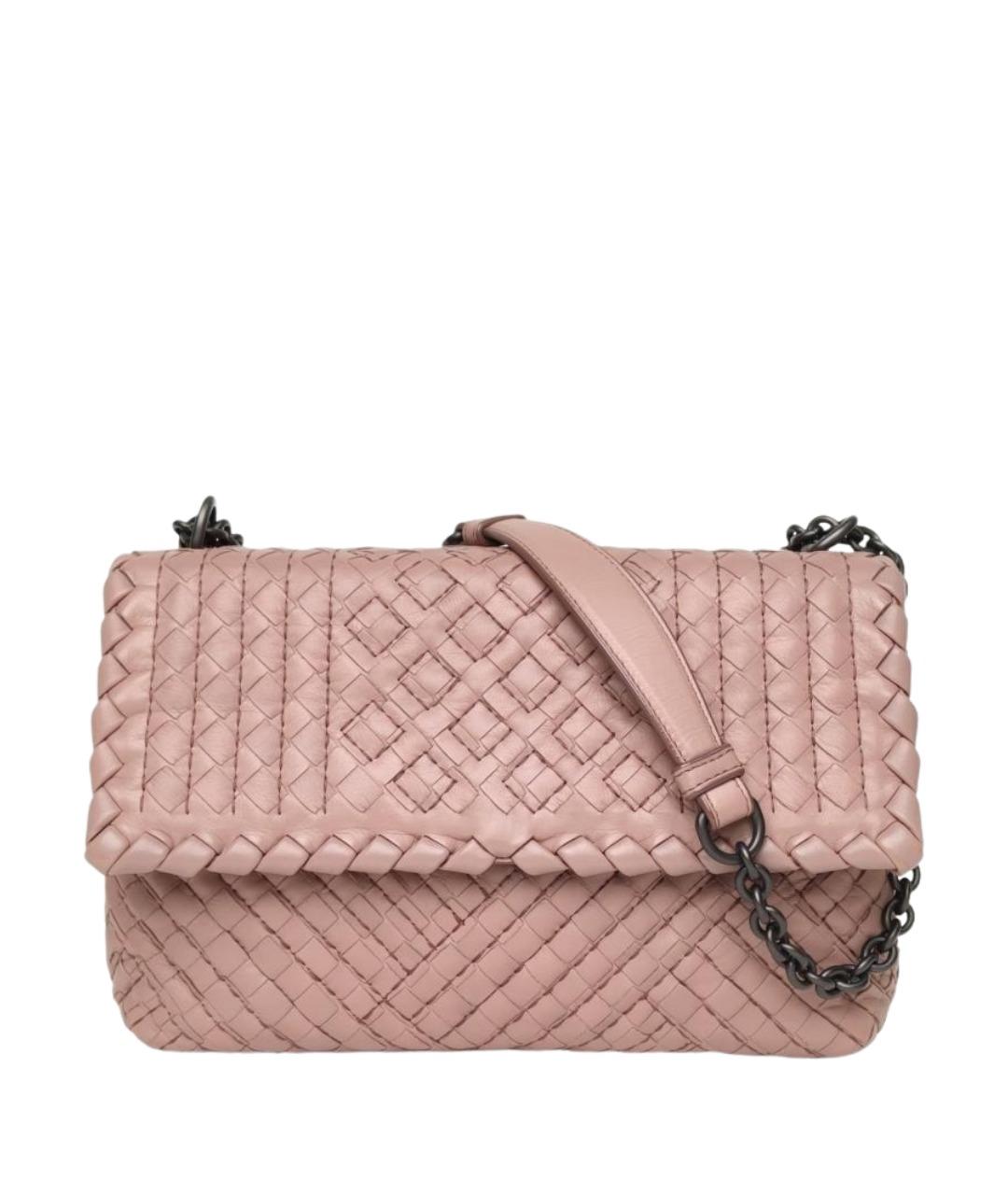 BOTTEGA VENETA Розовая кожаная сумка через плечо, фото 1
