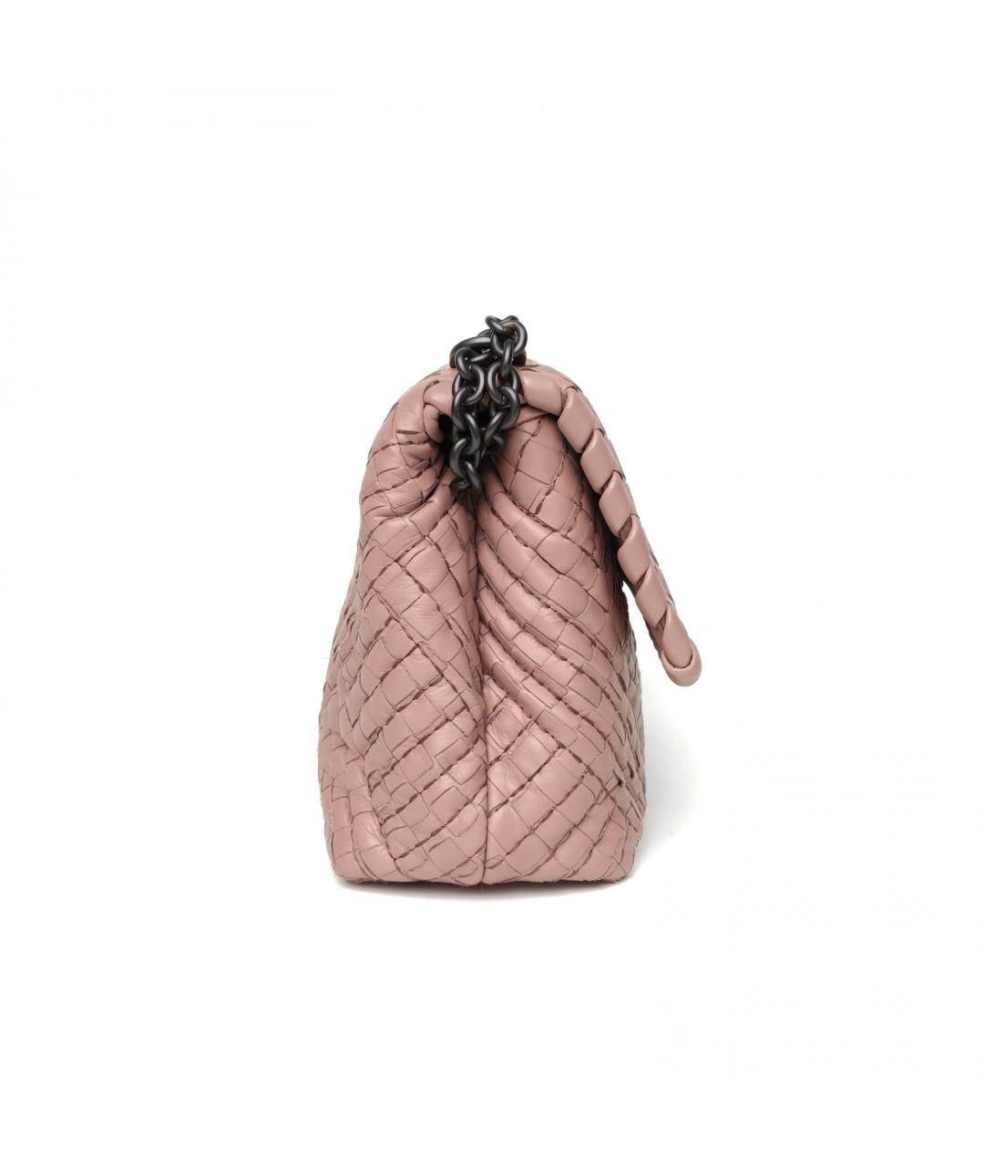 BOTTEGA VENETA Розовая кожаная сумка через плечо, фото 5