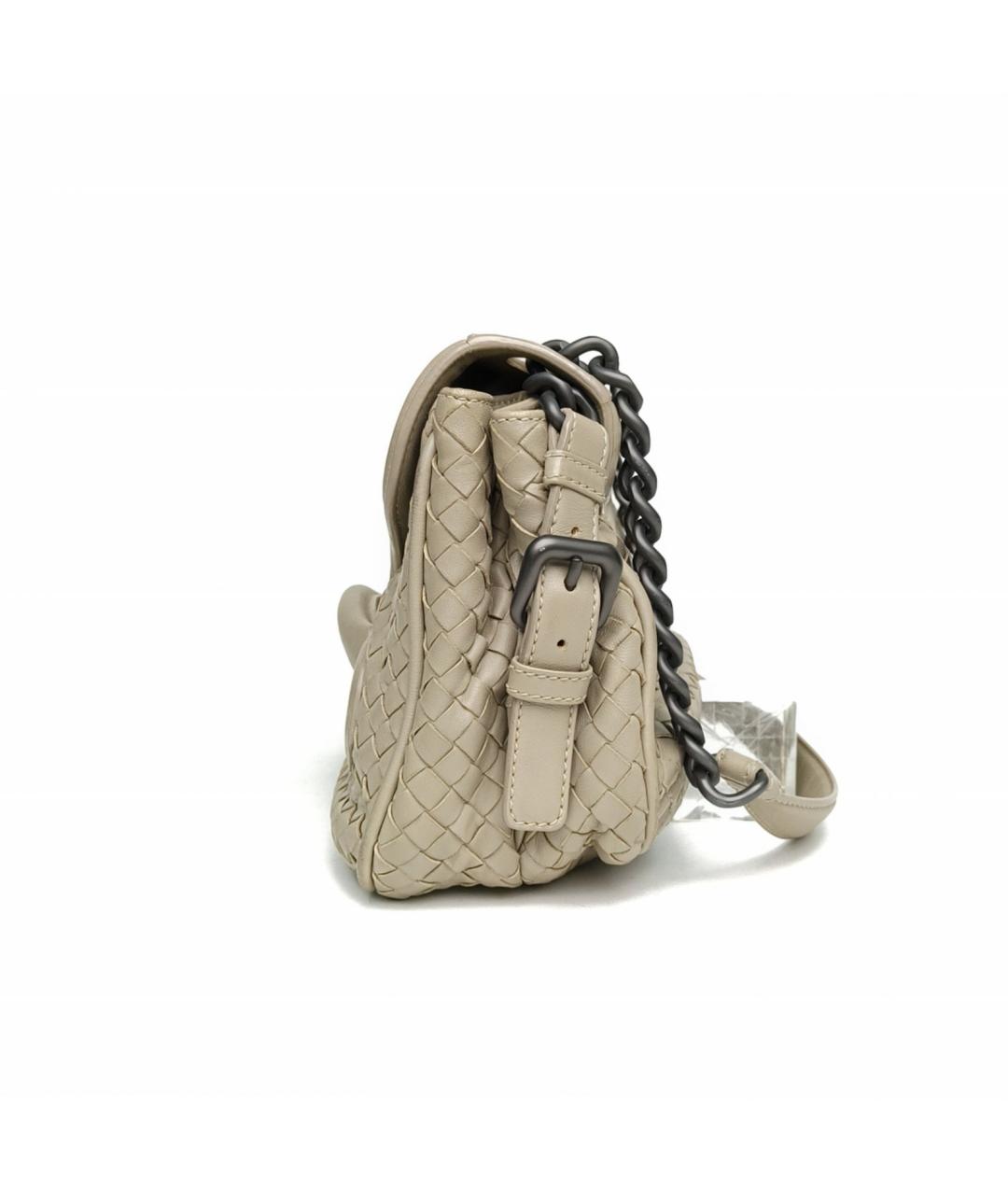 BOTTEGA VENETA Бежевая кожаная сумка через плечо, фото 3