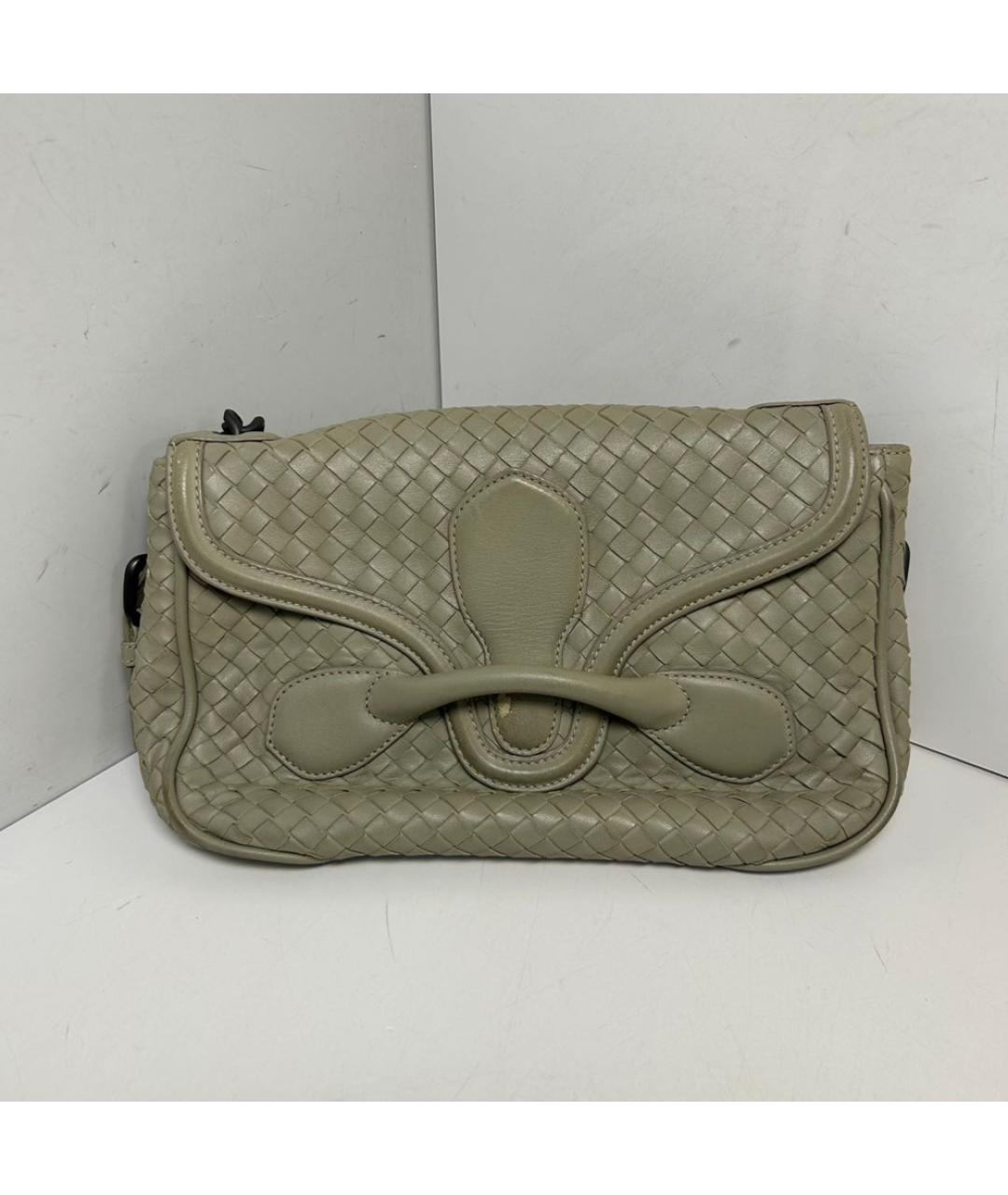 BOTTEGA VENETA Бежевая кожаная сумка через плечо, фото 8