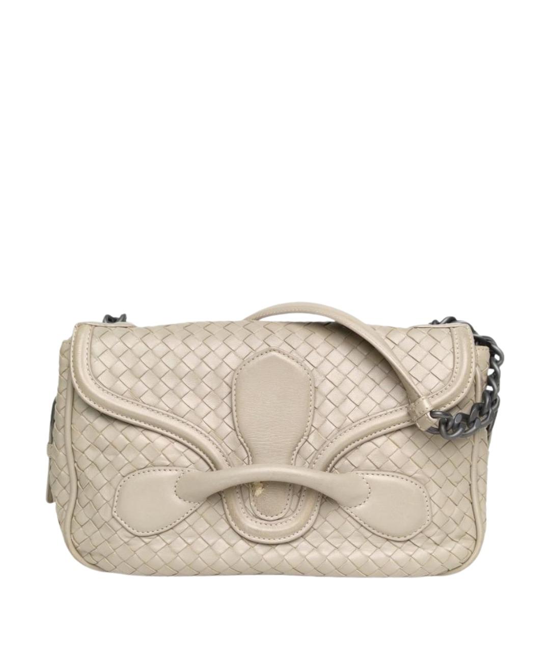 BOTTEGA VENETA Бежевая кожаная сумка через плечо, фото 1