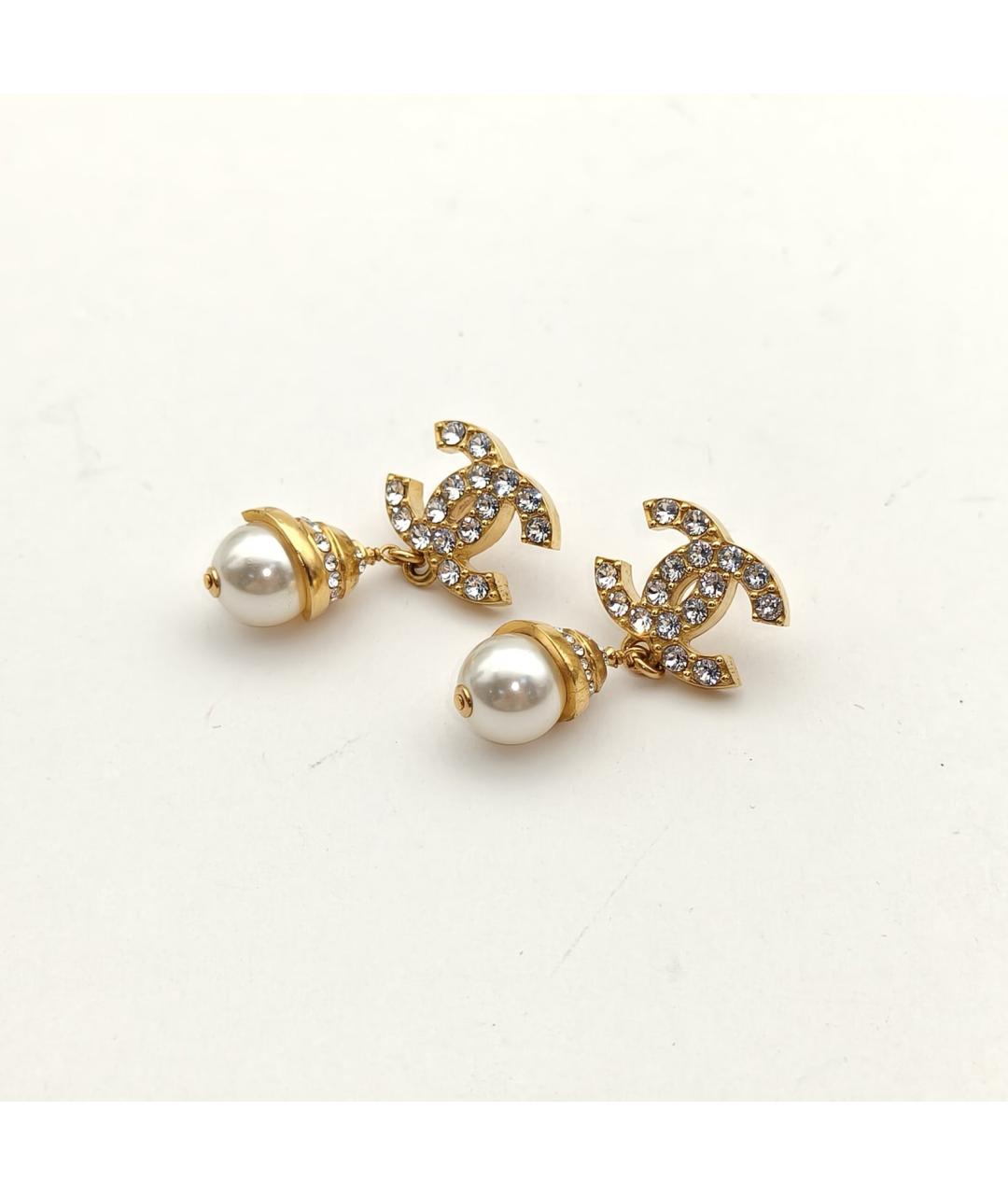 CHANEL Золотые металлические серьги, фото 3