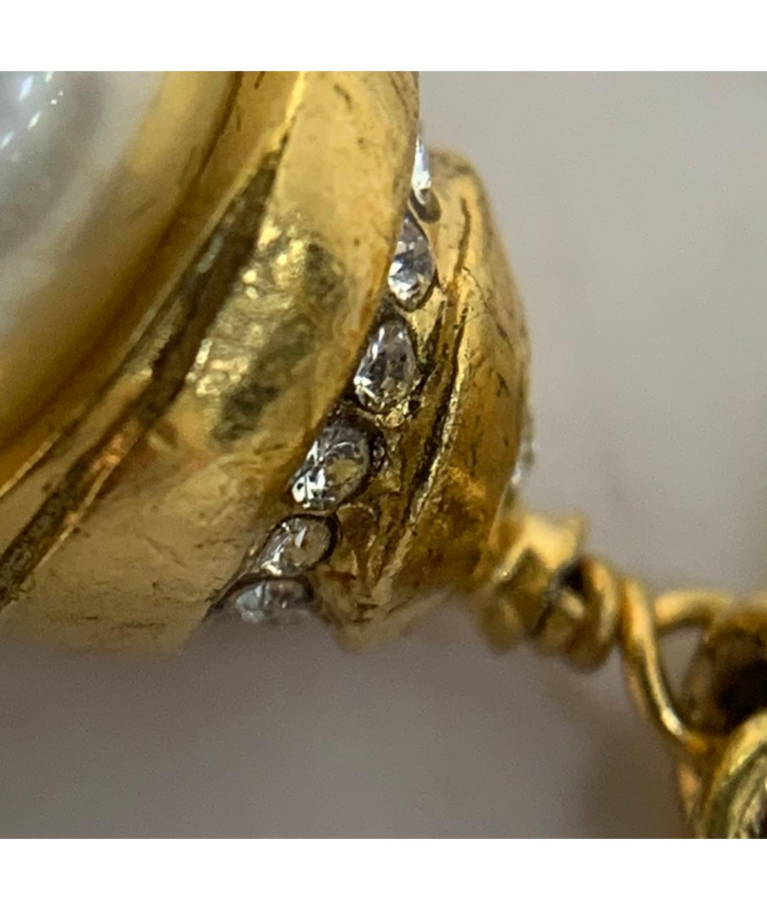 CHANEL Золотые металлические серьги, фото 8