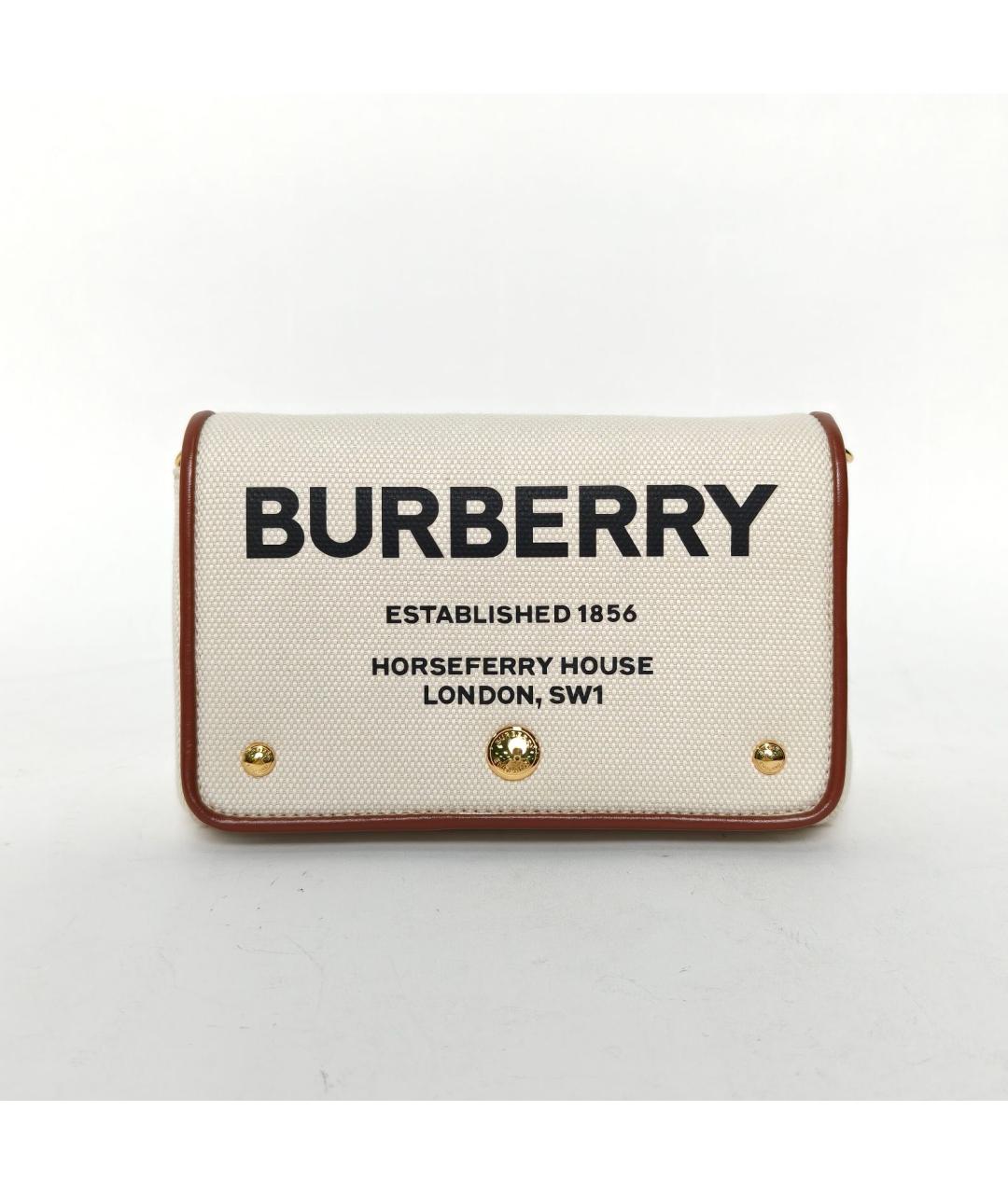 BURBERRY Бежевая тканевая сумка через плечо, фото 2