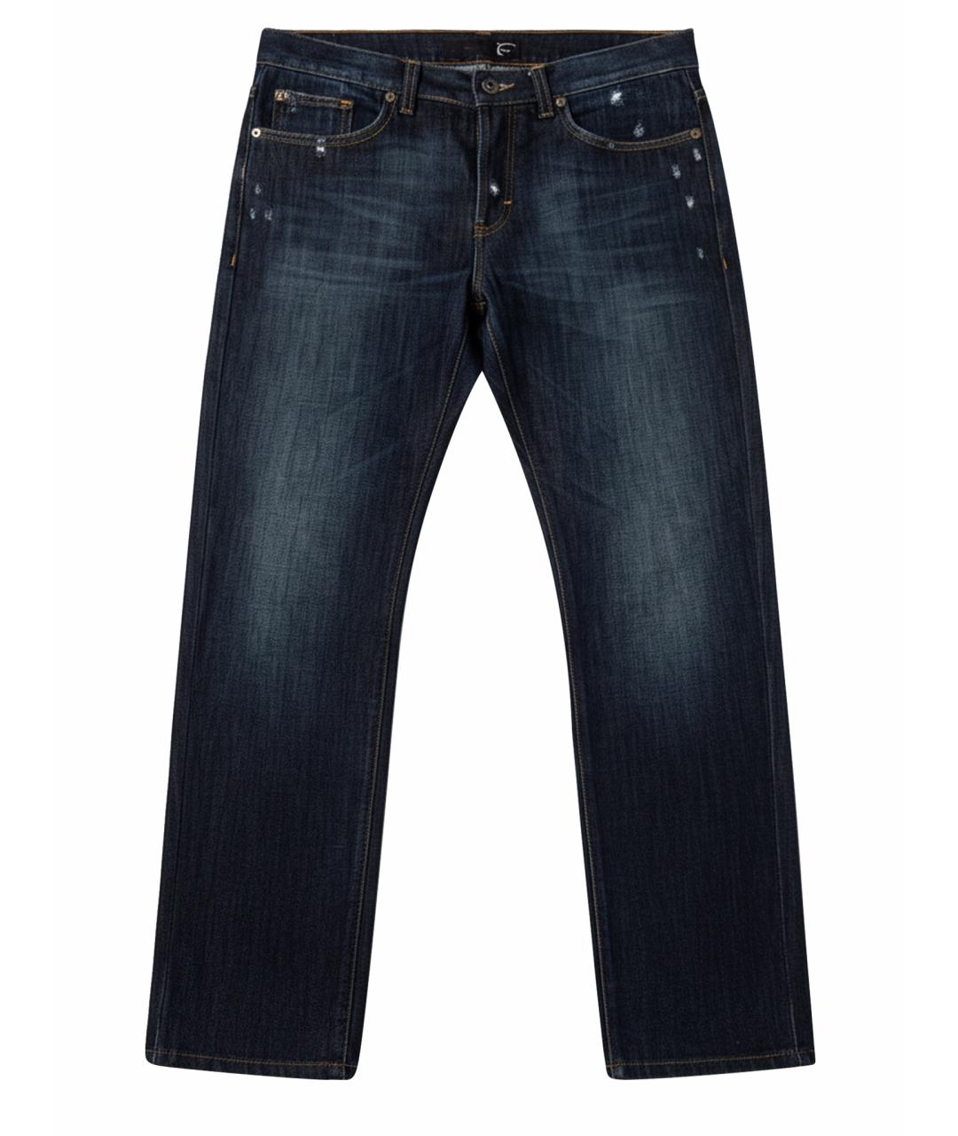 JUST CAVALLI Синие хлопковые прямые джинсы, фото 1