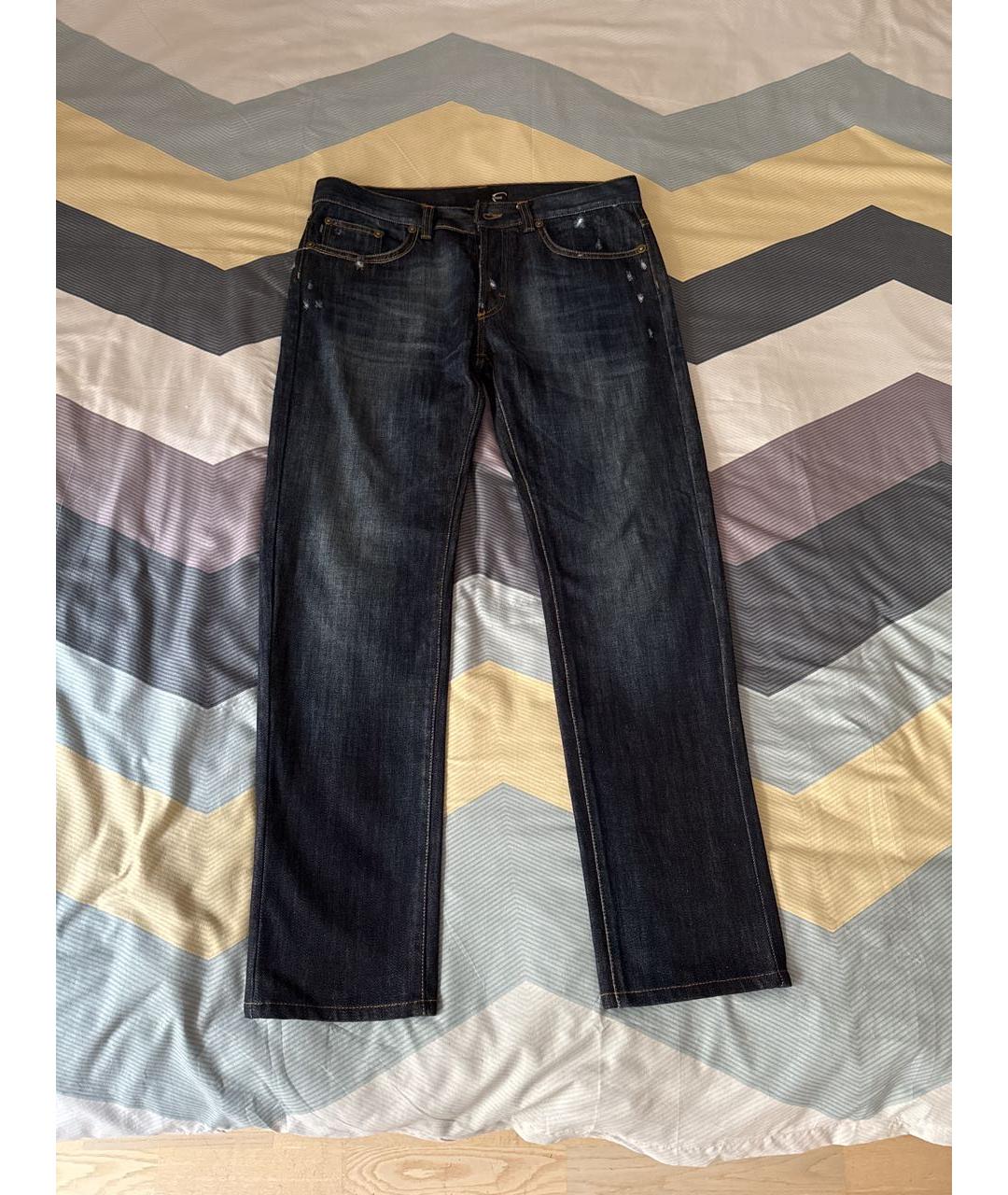 JUST CAVALLI Синие хлопковые прямые джинсы, фото 9