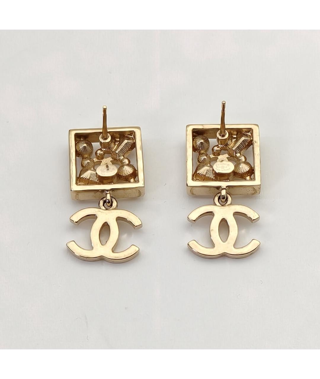 CHANEL Золотые металлические серьги, фото 6