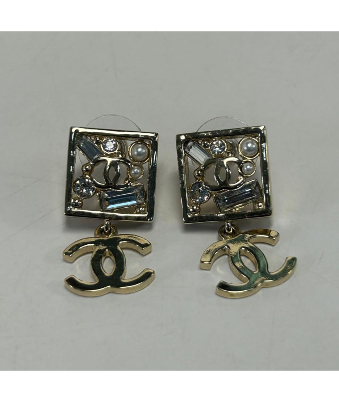 CHANEL Золотые металлические серьги, фото 7